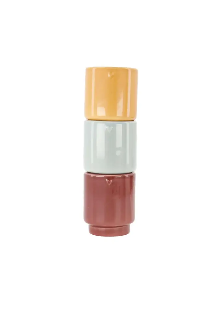 ZUSSS ZUSSS SET OF 3 SCENTED CANDLES IN TUBE ENJOY MULTICOLOR