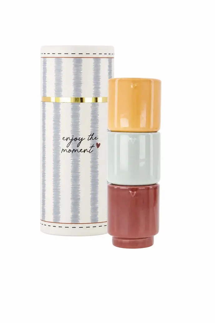 ZUSSS ZUSSS SET OF 3 SCENTED CANDLES IN TUBE ENJOY MULTICOLOR
