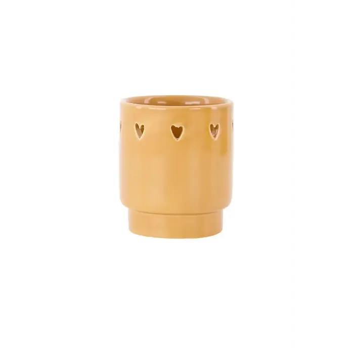 ZUSSS ZUSSS TEALIGHT HOLDER CERAMIC HEARTS CAMEL