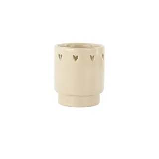 ZUSSS ZUSSS TEALIGHT HOLDER CERAMIC HEARTS SAND