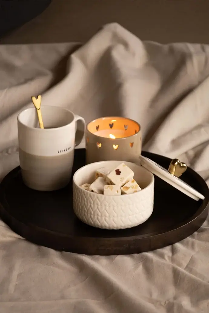 ZUSSS ZUSSS SCENTED CANDLE CERAMIC HEARTS SAND