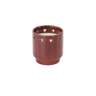 ZUSSS ZUSSS SCENTED CANDLE CERAMIC HEARTS DARK RED