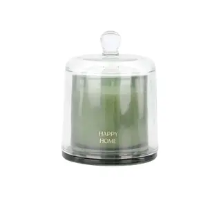 ZUSSS ZUSSS SCENTED CANDLE GLASS WITH DOME HAPPY HOME DARK GREEN