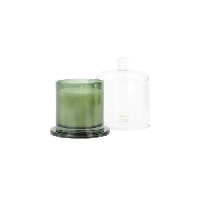 ZUSSS ZUSSS SCENTED CANDLE GLASS WITH DOME HAPPY HOME DARK GREEN