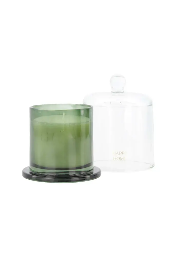ZUSSS ZUSSS SCENTED CANDLE GLASS WITH DOME HAPPY HOME DARK GREEN