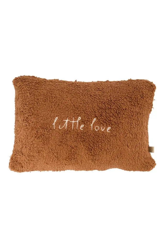 ZUSSS ZUSSS CUSHION TEDDY LITTLE LOVE 35X25CM DARK BROWN