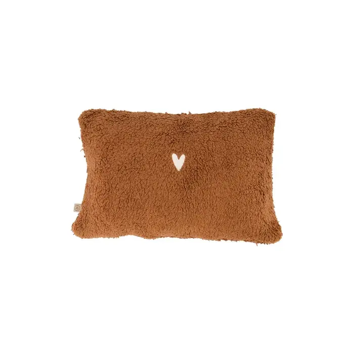 ZUSSS ZUSSS CUSHION TEDDY LITTLE LOVE 35X25CM DARK BROWN