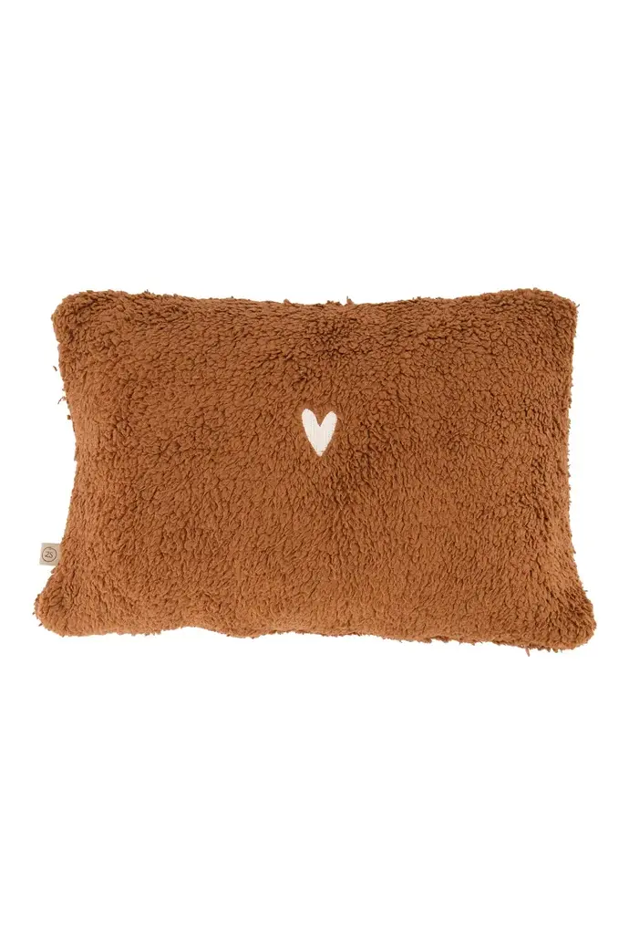 ZUSSS ZUSSS CUSHION TEDDY LITTLE LOVE 35X25CM DARK BROWN