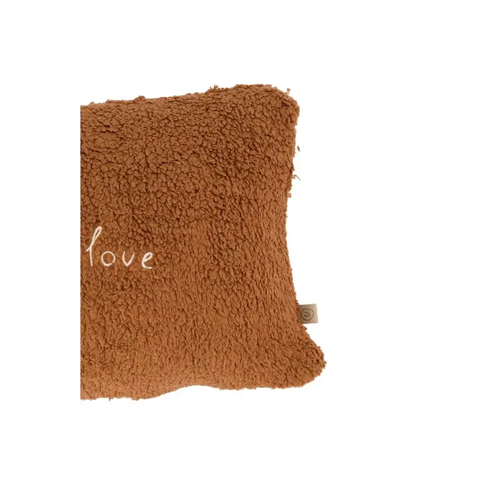 ZUSSS ZUSSS CUSHION TEDDY LITTLE LOVE 35X25CM DARK BROWN
