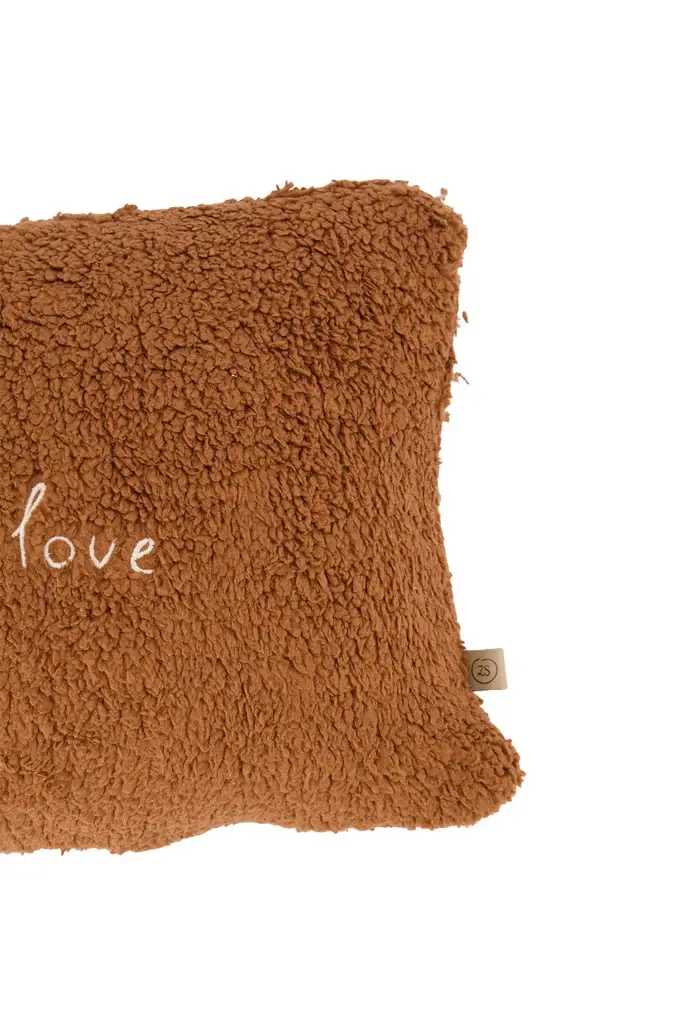 ZUSSS ZUSSS CUSHION TEDDY LITTLE LOVE 35X25CM DARK BROWN