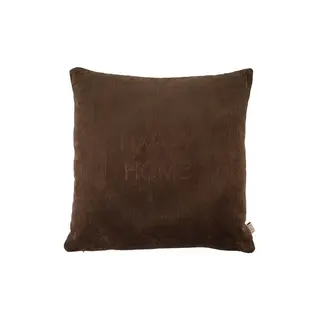 ZUSSS ZUSSS CUSHION HAPPY HOME 45X45CM DARK BROWN