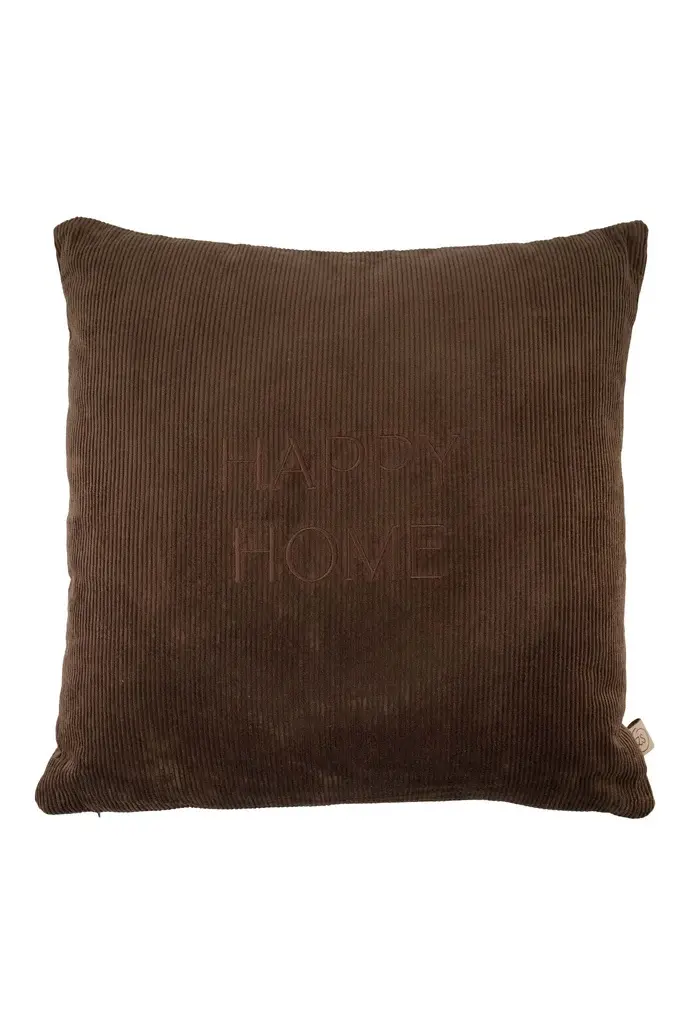 ZUSSS ZUSSS CUSHION HAPPY HOME 45X45CM DARK BROWN