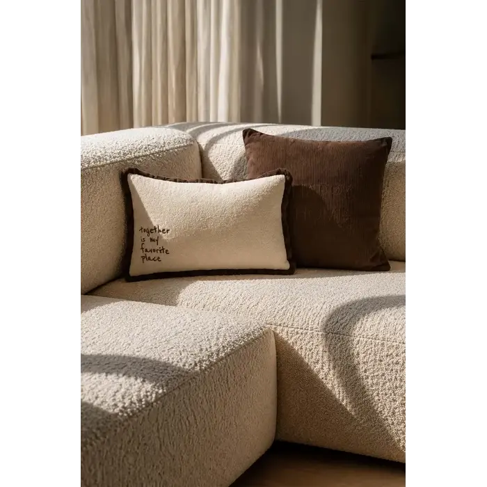 ZUSSS ZUSSS CUSHION HAPPY HOME 45X45CM DARK BROWN