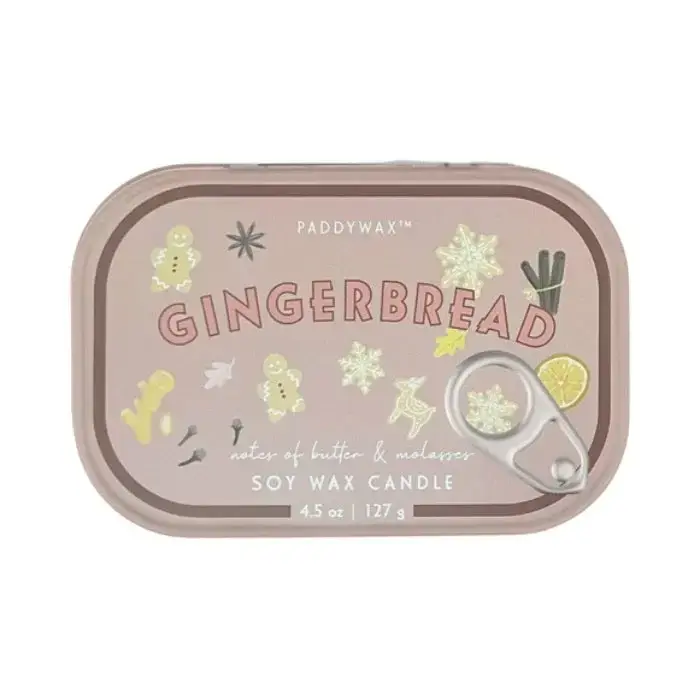 PADDYWAX PADDYWAX BISTRO GINGERBREAD PRINTED TIN CANDLE
