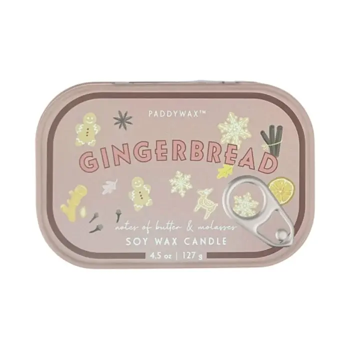 PADDYWAX PADDYWAX BISTRO GINGERBREAD PRINTED TIN CANDLE