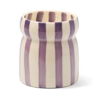 PADDYWAX PADDYWAX CABANA PURPLE STRIPED CERAMIC CANDLE WAIKIKI WATERS