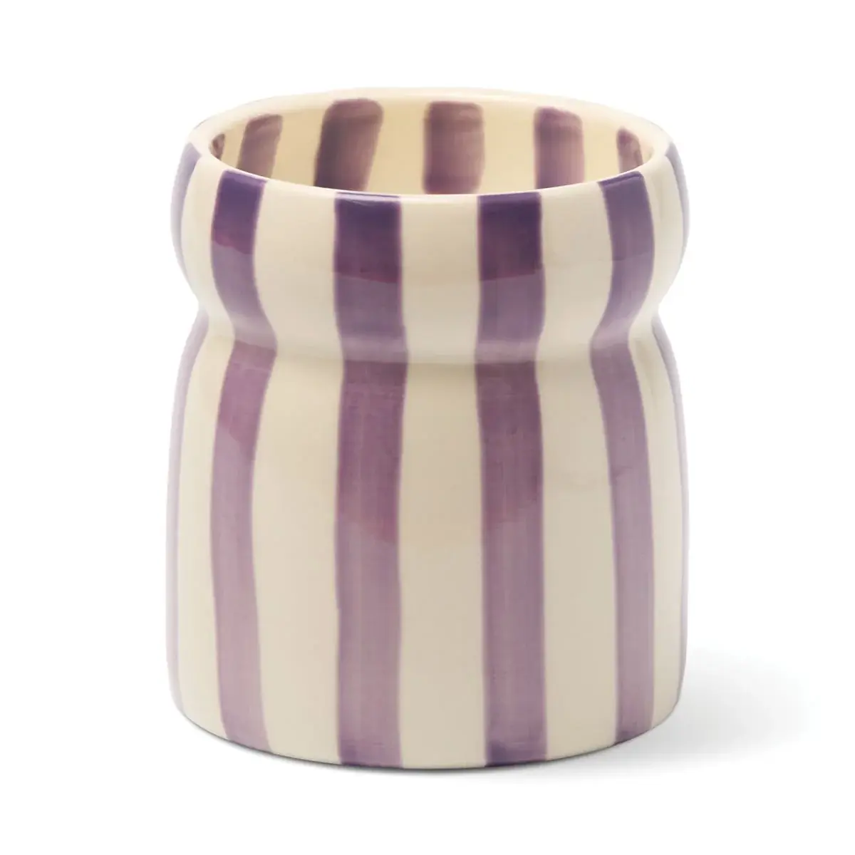 PADDYWAX PADDYWAX CABANA PURPLE STRIPED CERAMIC CANDLE WAIKIKI WATERS