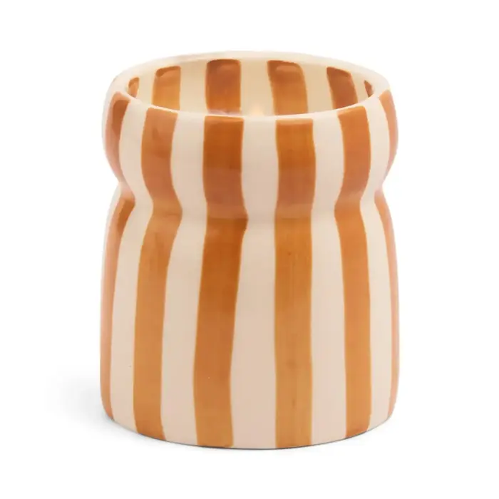 PADDYWAX PADDYWAX CABANA RUST STRIPED CERAMIC CANDLE SIENNA SUNSET