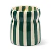 PADDYWAX CABANA TEAL STRIPED CERAMIC CANDLE ISLA FRESCA
