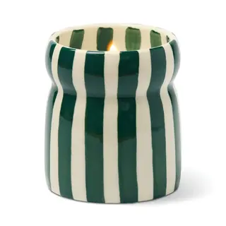 PADDYWAX PADDYWAX CABANA TEAL STRIPED CERAMIC CANDLE ISLA FRESCA