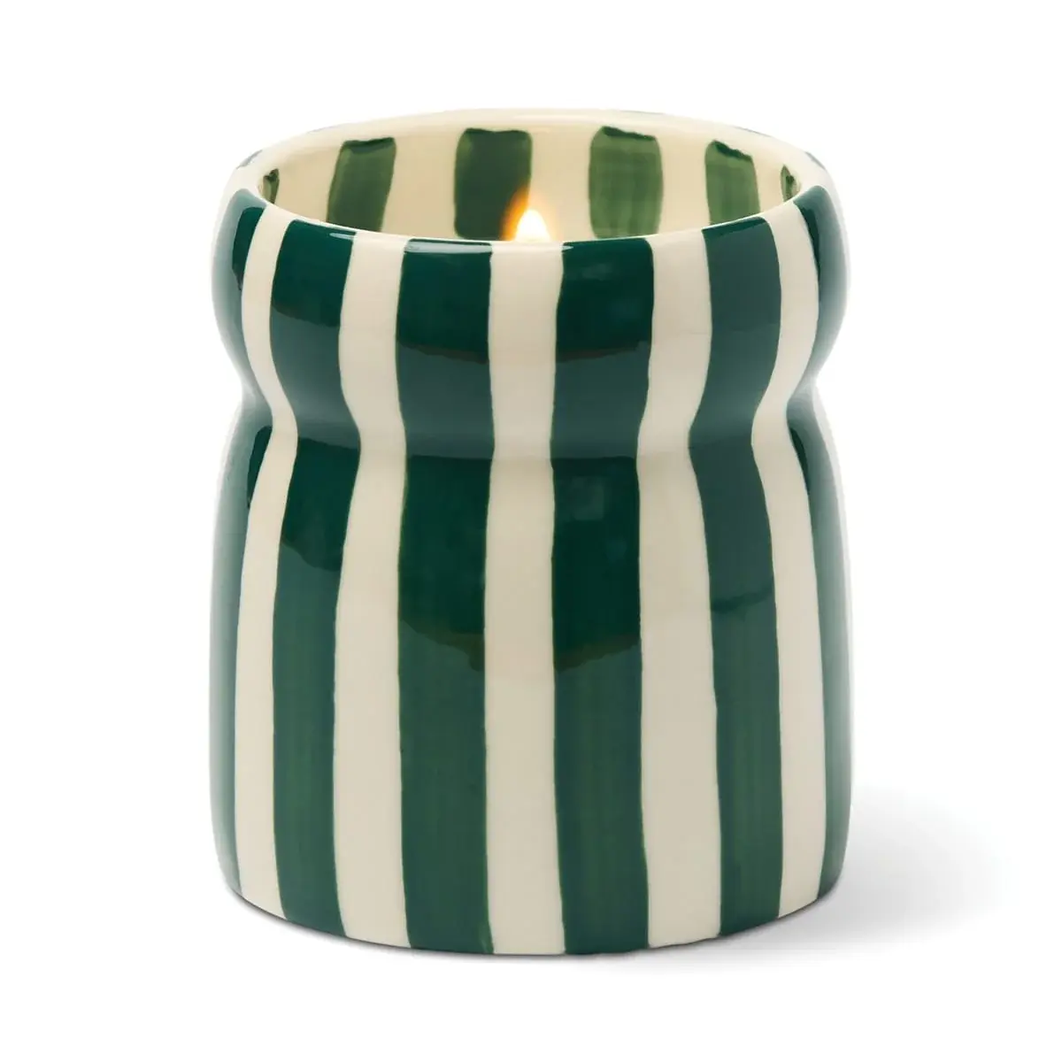 PADDYWAX PADDYWAX CABANA TEAL STRIPED CERAMIC CANDLE ISLA FRESCA