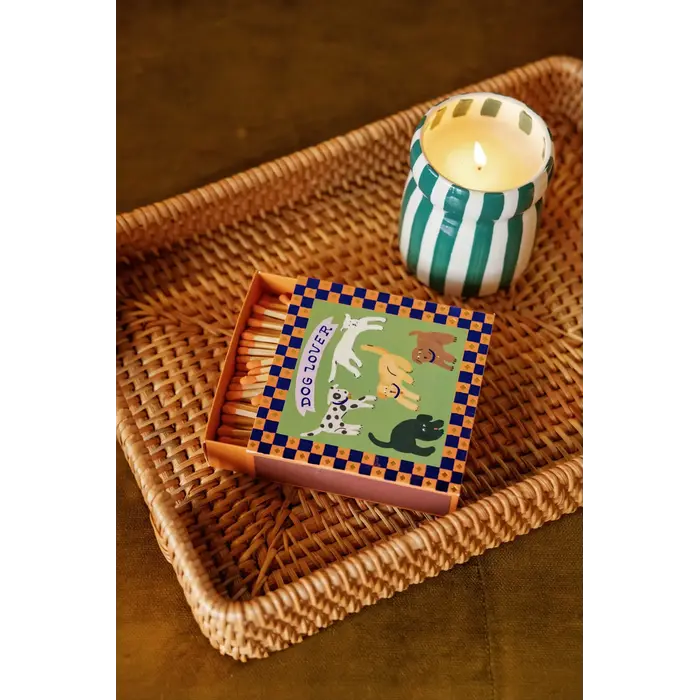 PADDYWAX PADDYWAX CABANA TEAL STRIPED CERAMIC CANDLE ISLA FRESCA