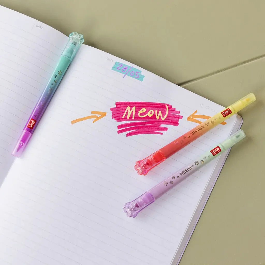 LEGAMI LEGAMI MEOW SET OF 6 DUAL-TIP LAYERING MARKERS