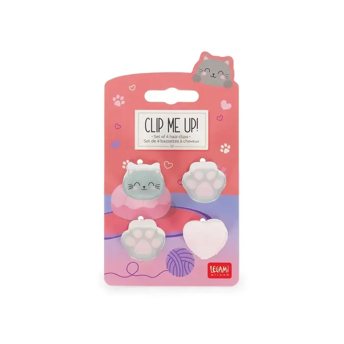 LEGAMI LEGAMI SET OF 4 MINI HAIR CLIPS KITTY