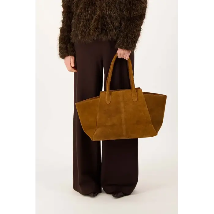 ZUSSS ZUSSS SUEDE SHOPPER BAG MID BROWN