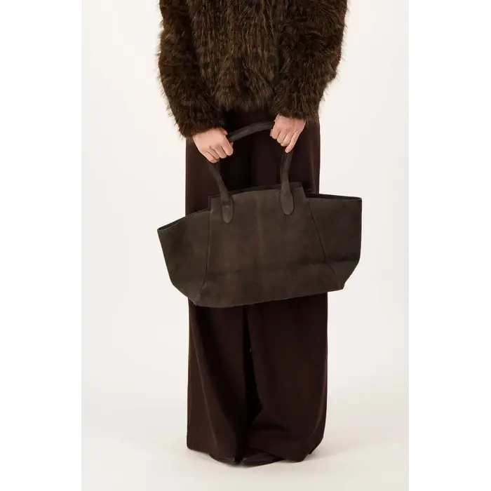 ZUSSS ZUSSS SUEDE SHOPPER BAG DARK CHOCO