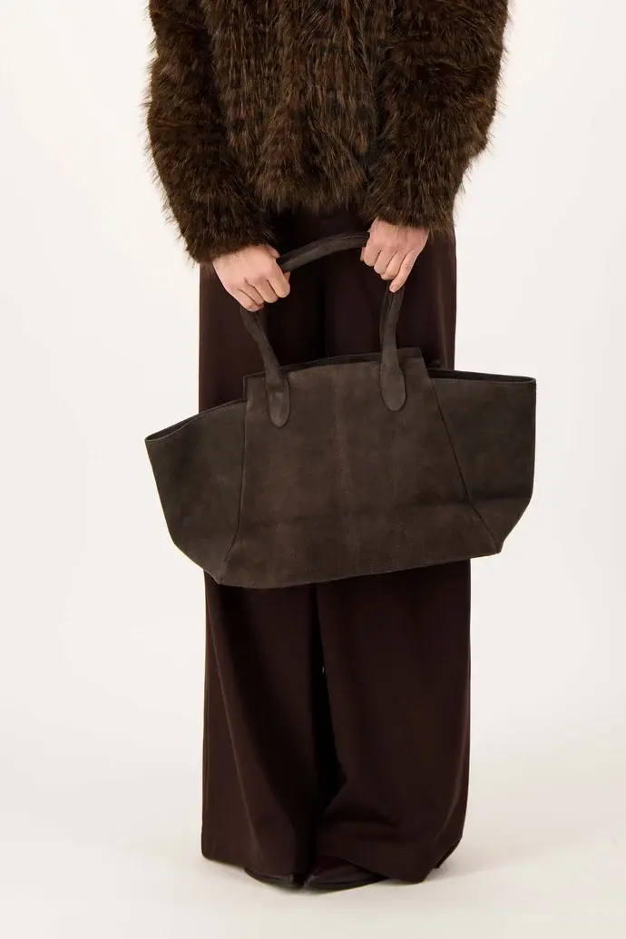 ZUSSS ZUSSS SUEDE SHOPPER BAG DARK CHOCO