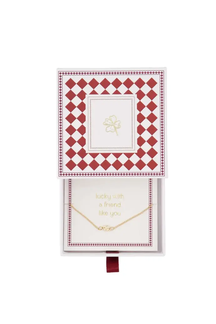 ZUSSS ZUSSS BRACELET IN GIFTBOX LUCKY WITH A FRIEND LIKE YOU RED / WHITE / GOLD
