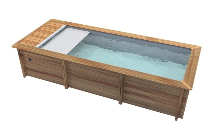 Houten Urban Stadszwembad 6.00 x 2.50 x 1.33 Met Automatisch Rolluik