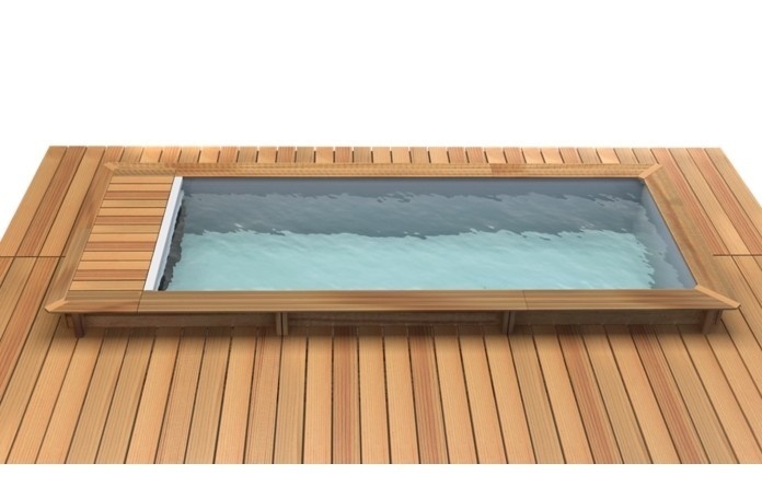 Houten Urban Stadszwembad 6.00 x 2.50 x 1.33 Met Automatisch Rolluik