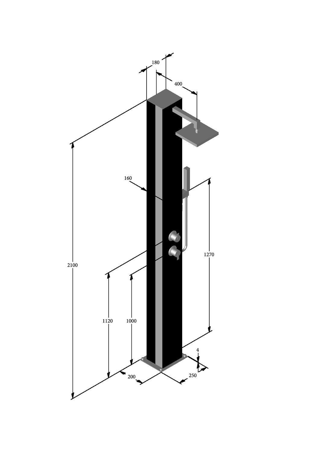 Ideal Solar Buitendouche Kuba