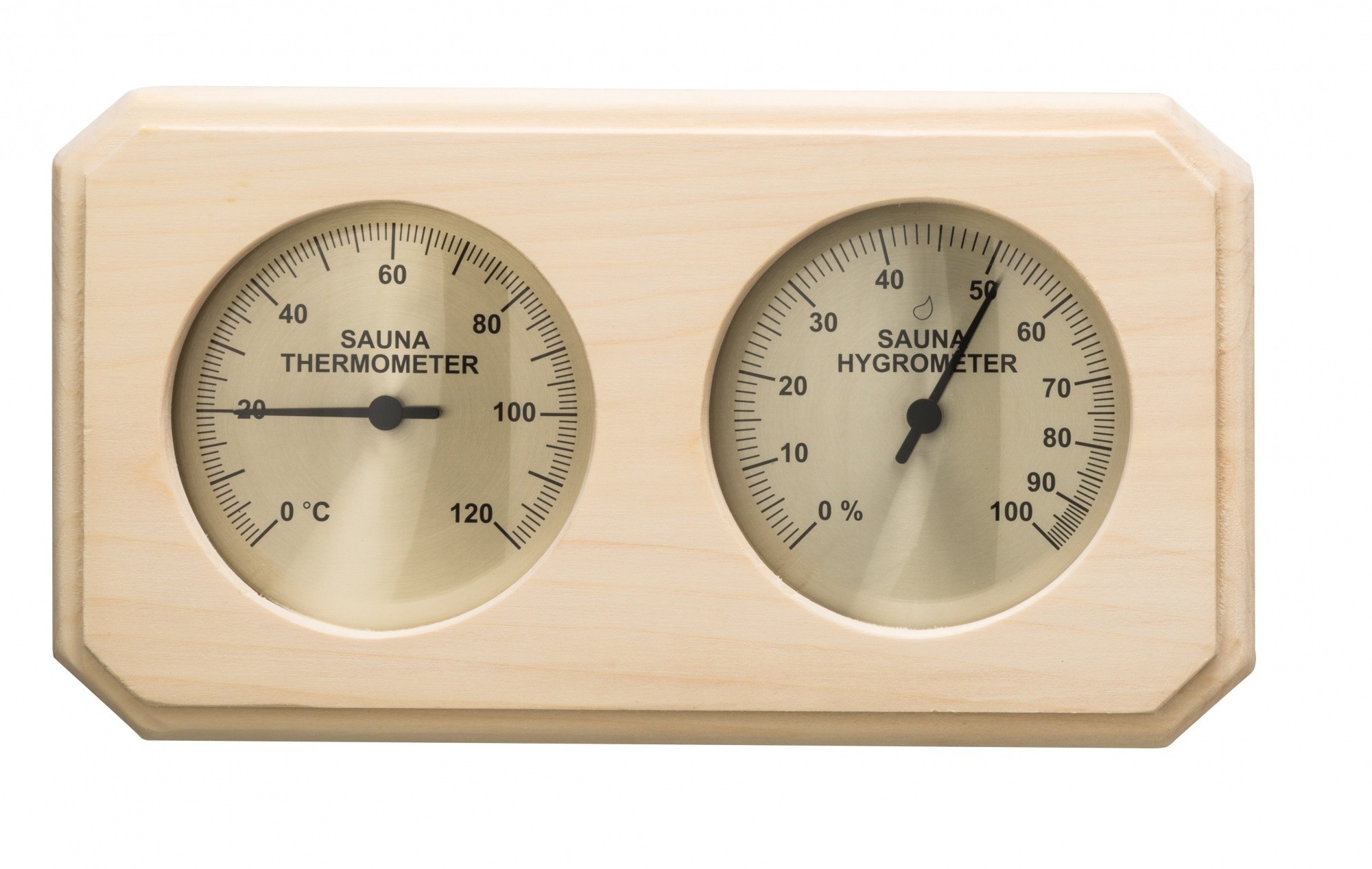 Thermo-Hygrometer Pine horizontaal 255x140mm