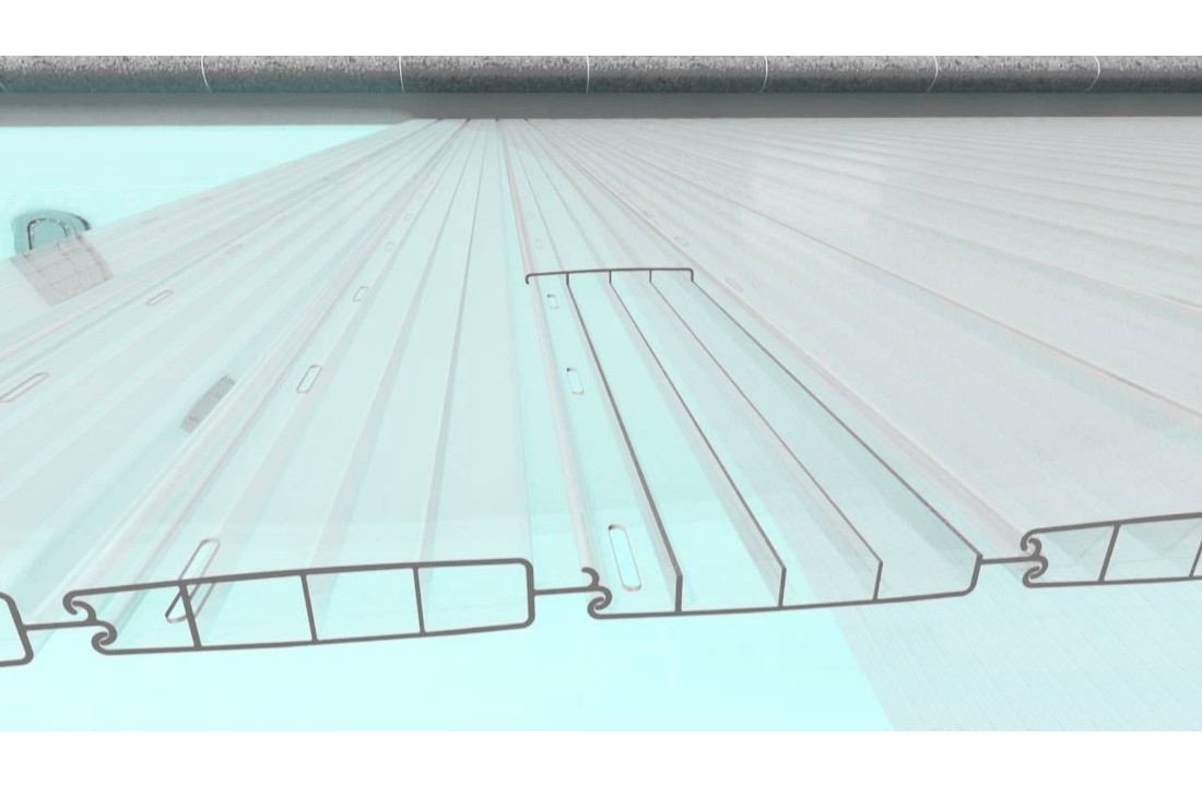 Aquadeck Zwembad Lamellen Polycarbonaat Kleur Solar
