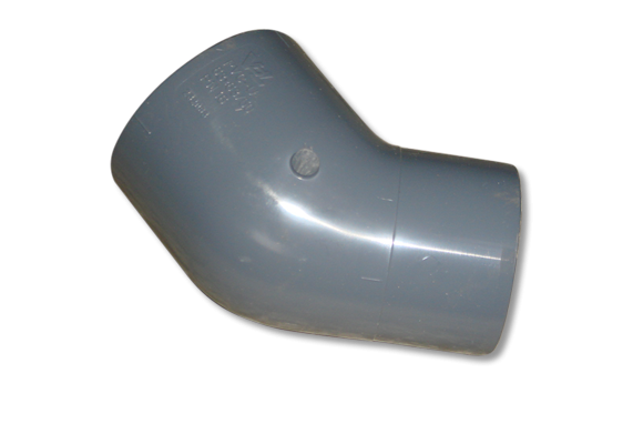 VDL PVC verloopknie diverse maten 45° PN16