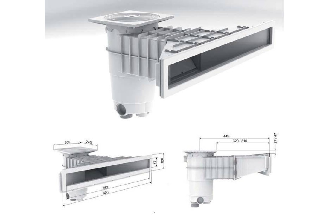 Weltico Skimmer A800 Hoogwaterlijn Wit