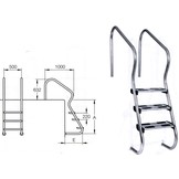 Easy Access Zwembadtrap 3-treden AISI 316