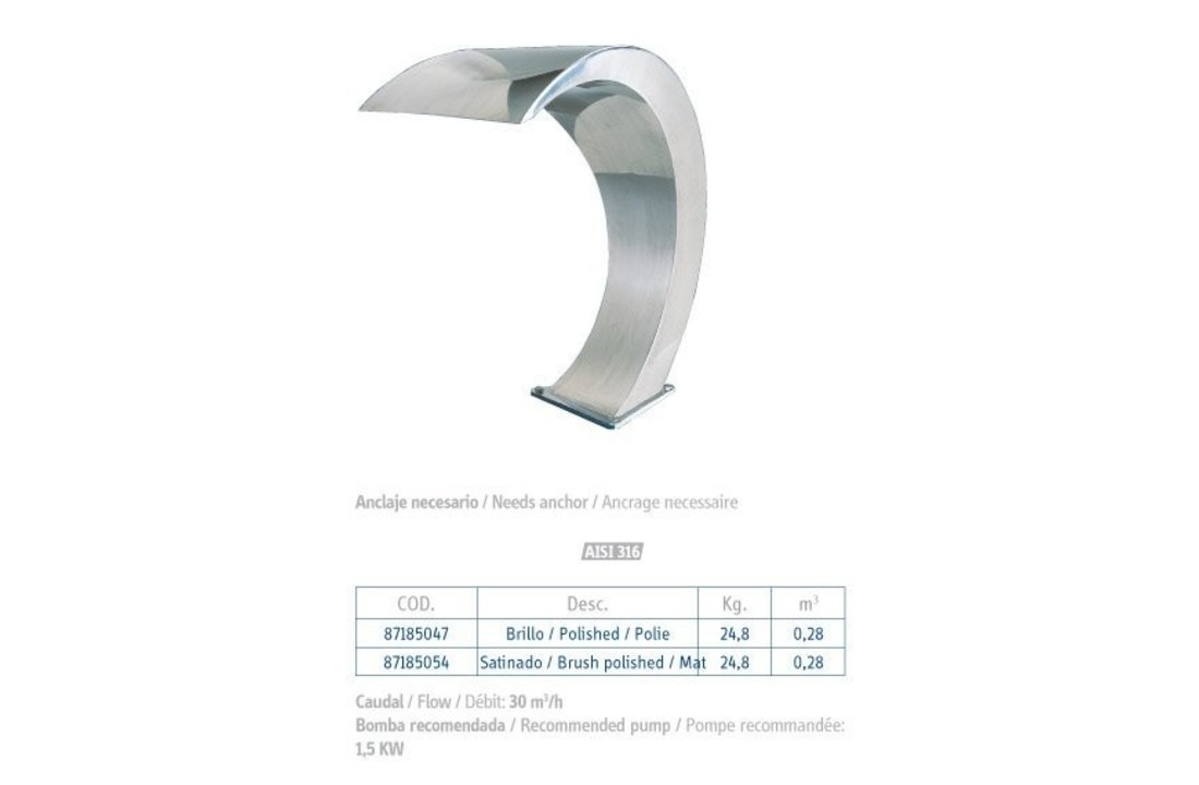 Bali Waterval gepolijst 316 AISI