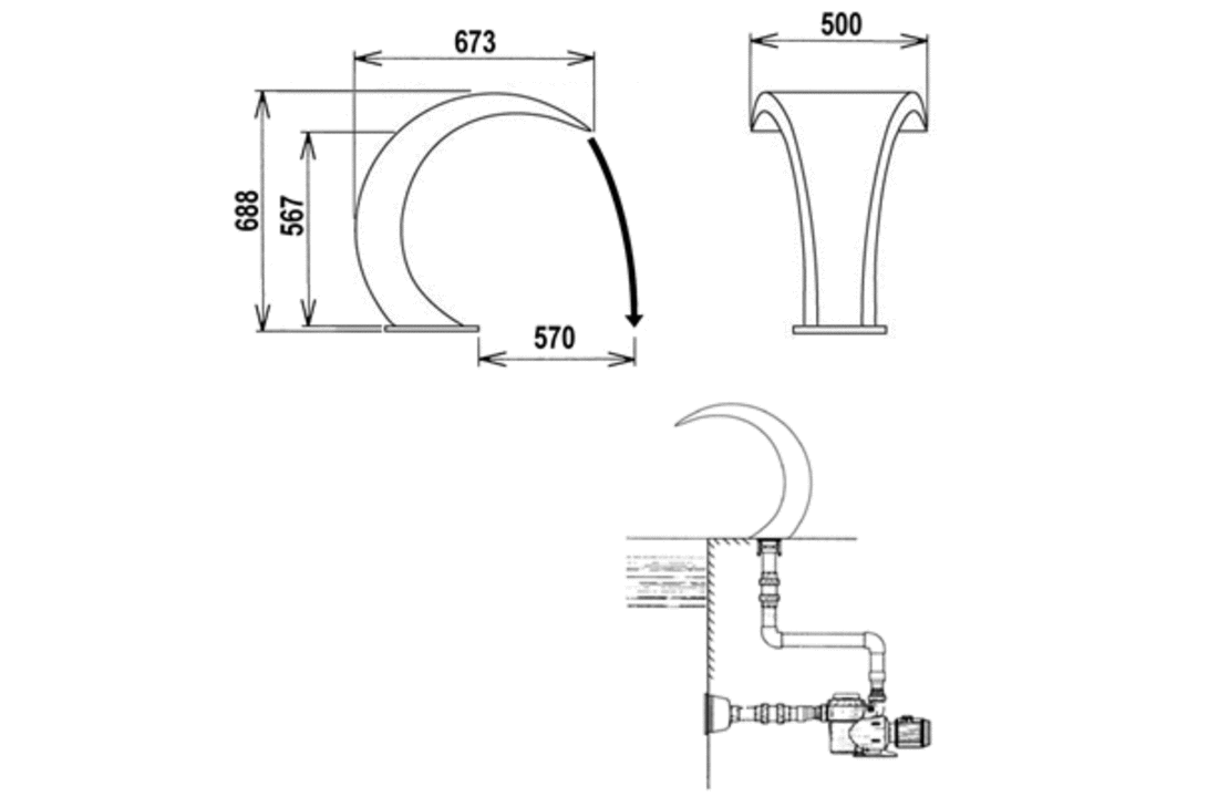 Bali Waterval gepolijst 316 AISI