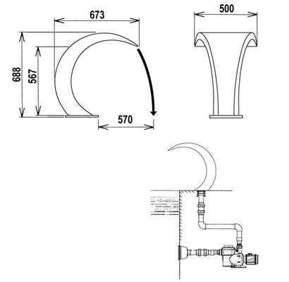 Bali Waterval gepolijst 316 AISI