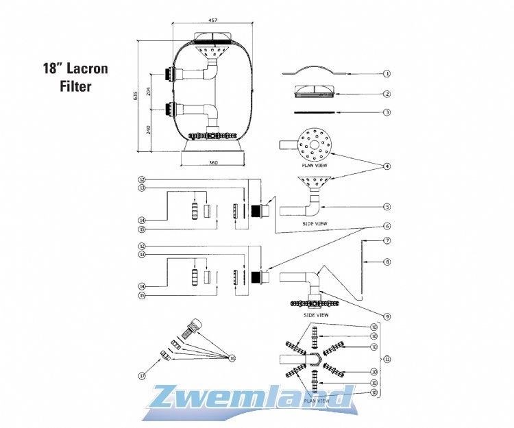 Lacron en Starline  Filter Kaarsen Set voor 16" en 18" Filters