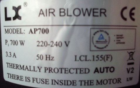 LX AP700 Lucht Pomp Blower voor Jacuzzi, spa en bubbelbad