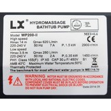 LX WP200-II Massage Pomp 2-spd 2,0hp
