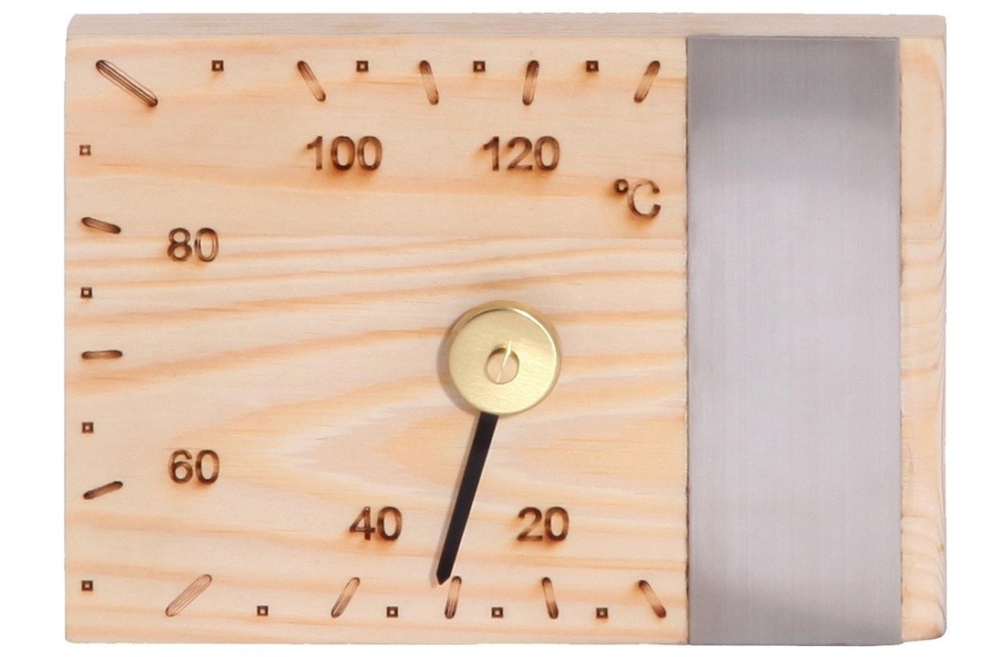Sauna Thermometer met RVS Strip in Espen