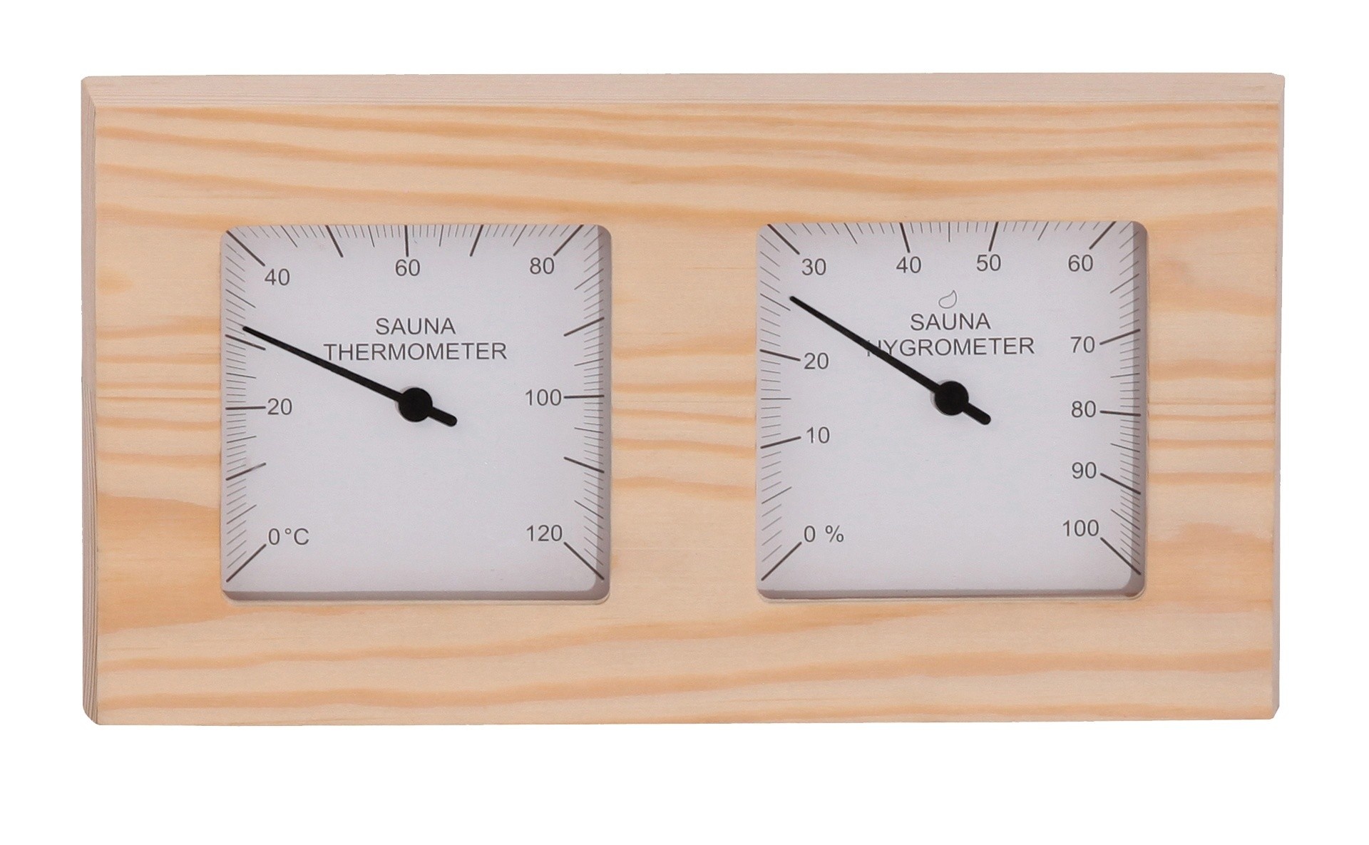 Combi Thermo Hygrometer vierkant Pine