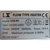 LX H30-R1 3.0KW 1.5 inch Spa Heater (recht model)
