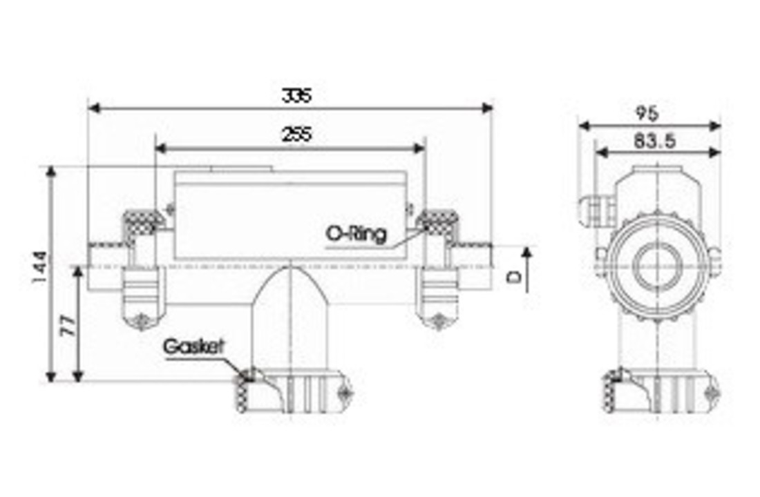 LX H30-R3 3.0KW 1.5 inch Spa heater (T-Vorm)